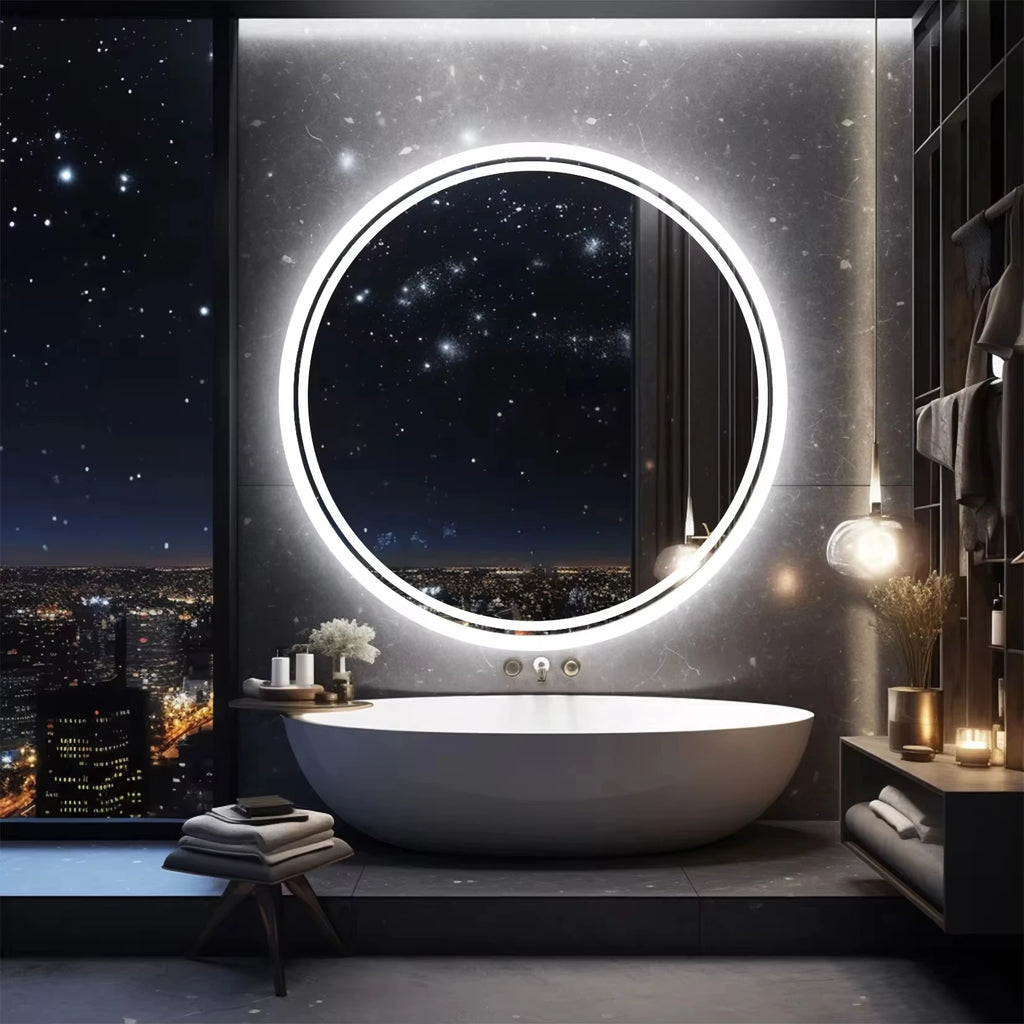 AuraLuxe™ – Specchio Smart LED HD Tondo per Bagno