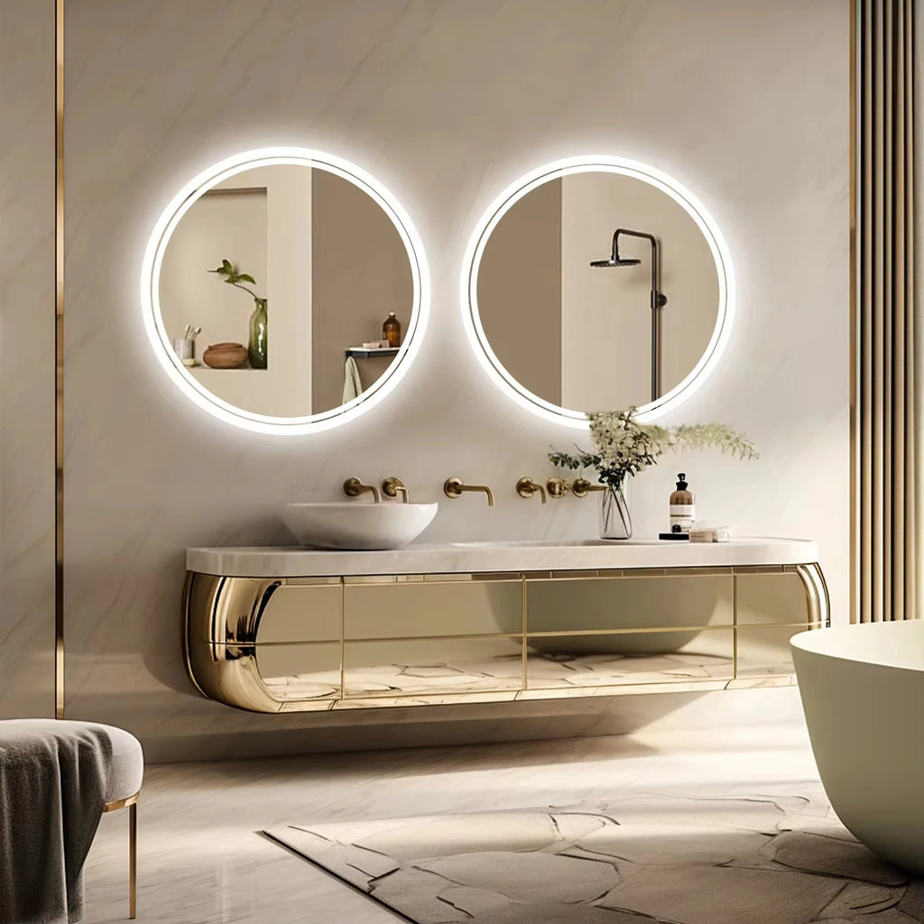 AuraLuxe™ – Specchio Smart LED HD Tondo per Bagno