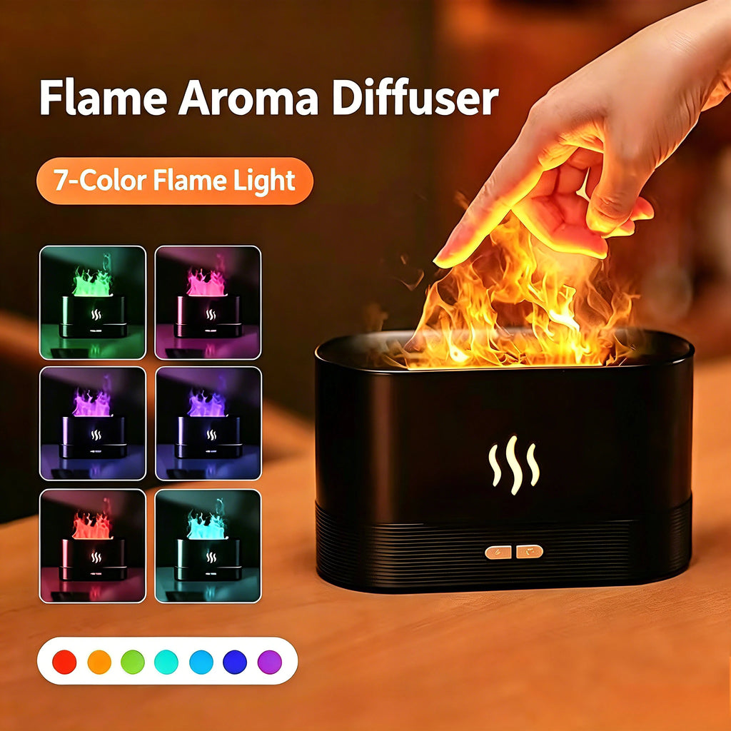 Umidificatore & Diffusore 3D Effetto Fiamma: Trasforma la Tua Stanza in un'Oasi Rilassante