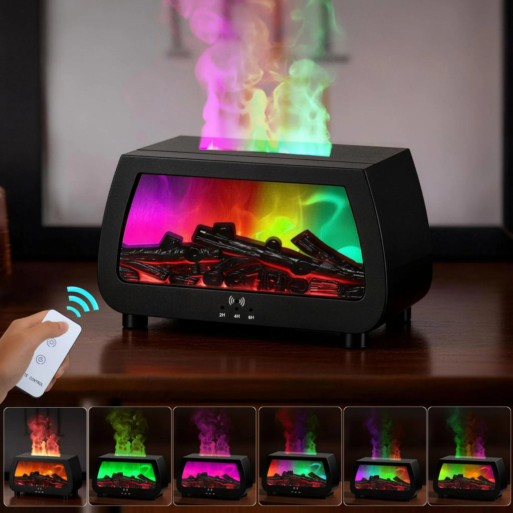 Umidificatore & Diffusore 3D Effetto Fiamma: Trasforma la Tua Stanza in un'Oasi Rilassante