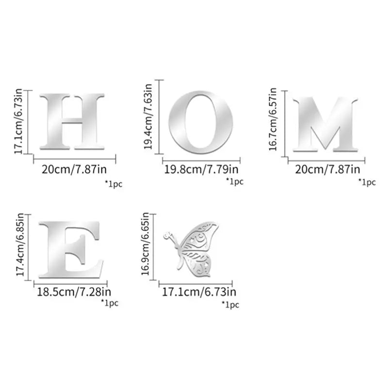 -Wall Decor Letter Signs Acrylic Mirror