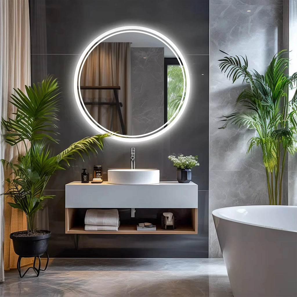 AuraLuxe™ – Specchio Smart LED HD Tondo per Bagno