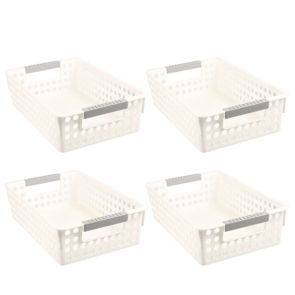 4Pcs Plastic Storage Basket Compact Small Desktop Organizer