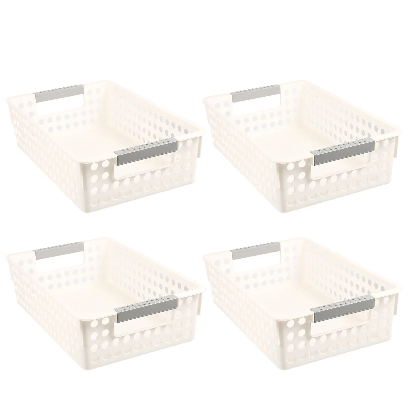 4Pcs Plastic Storage Basket Compact Small Desktop Organizer